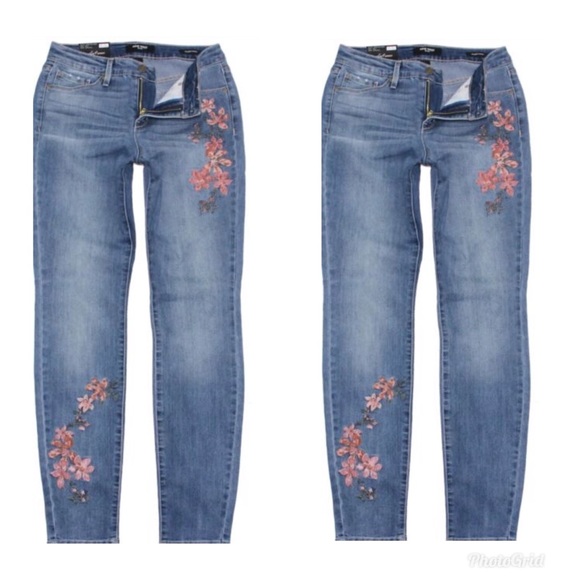 nine west embroidered jeans